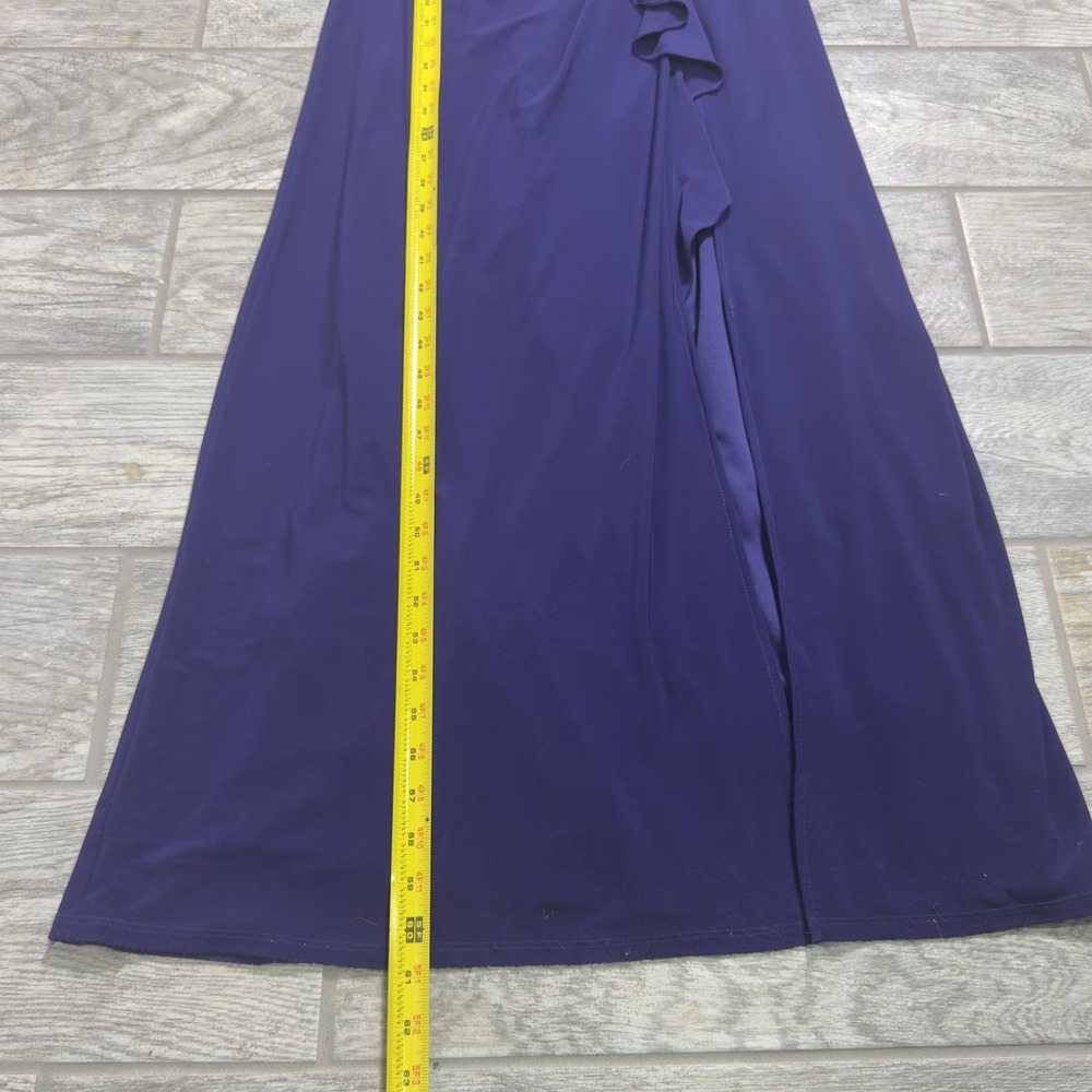 90s BA Nites Vintage Purple Ruffle Front Formal Evening Gown Dress Sz 8 USA Hoco - Picture 9 of 12